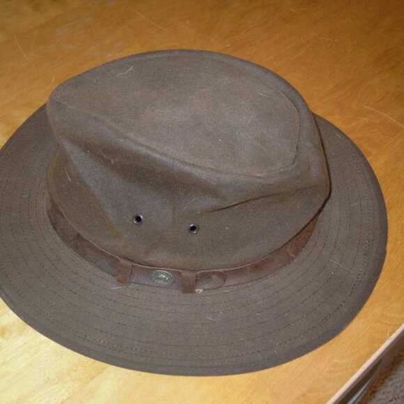 The Australian Outback Collection Rancher Oil Skin Leather Canvas Hat Size Large - Picture 1 of 7